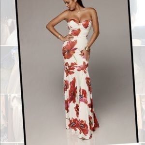 JLUXLABEL Josie Coral Floral Mermaid Maxi NWT